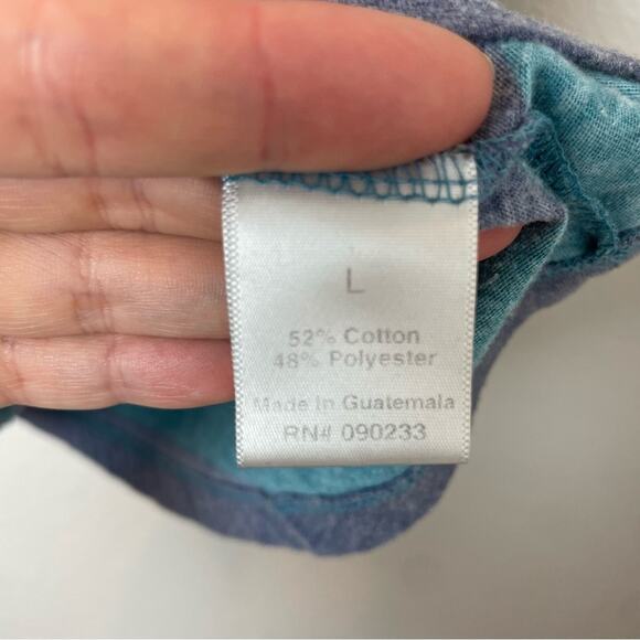 KIRRA Wide Striped Blue Scoopneck Tee - Vintage Feel - Size L - Picture 5 of 6